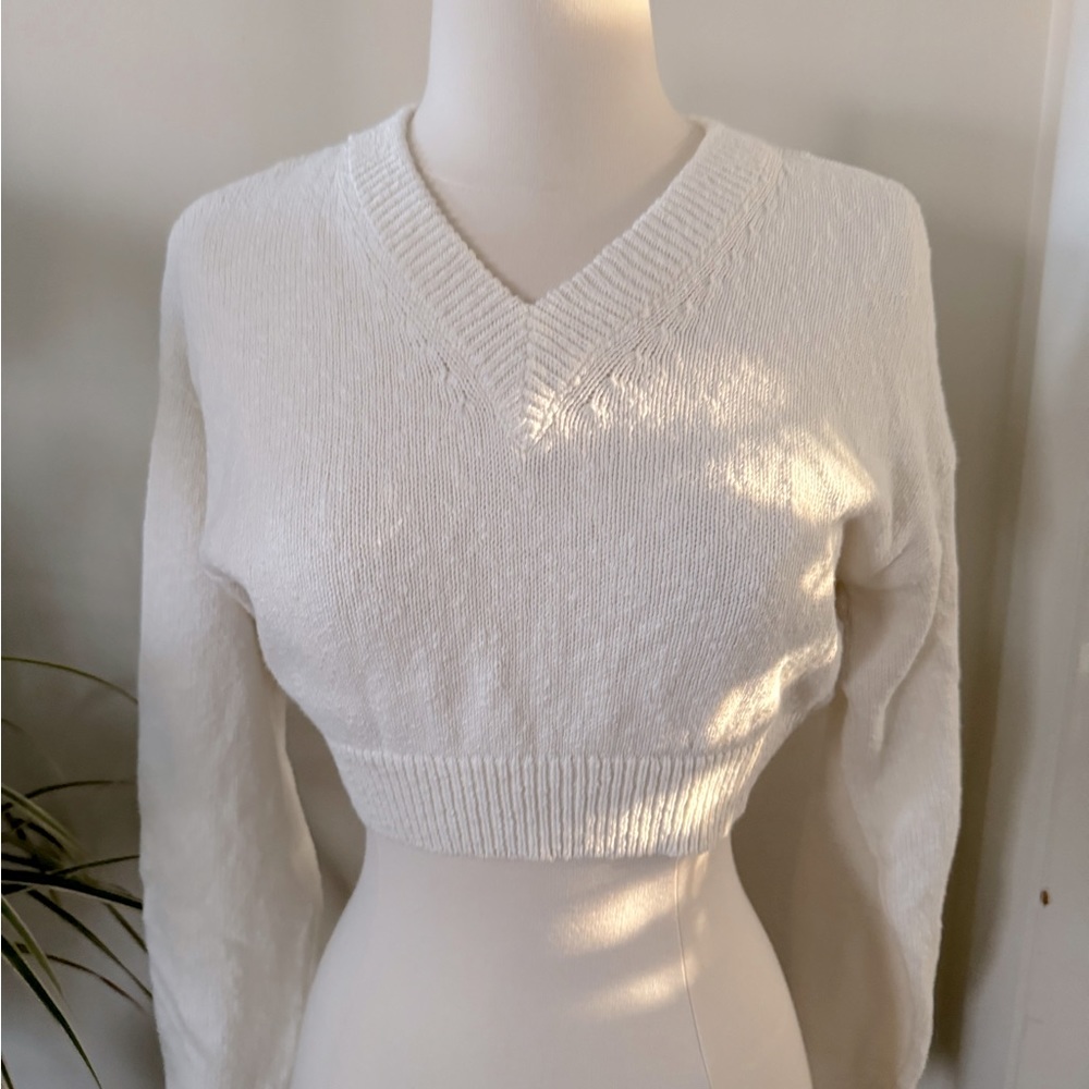 Madewell Supercrop Pullover Sweater ivory Size XS